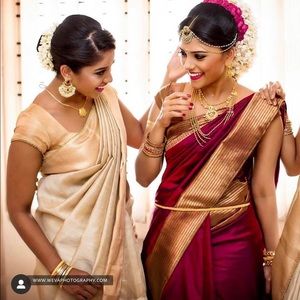 Pure silk kanchivaram saree with gold threads